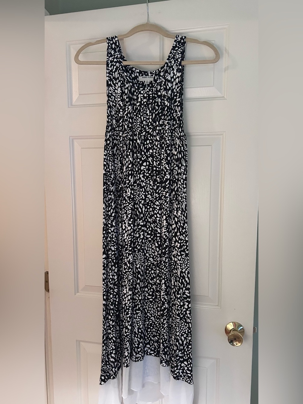 NWOT Anne Klein Black & White Print Maxi Dress, XL